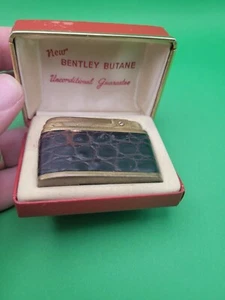 Vintage Bentley Butane Lighter Box Instructions Brass Leather Trim Cigar Cigaret - Picture 1 of 23