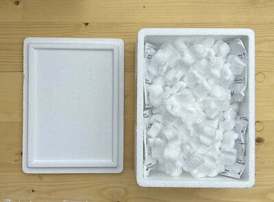 VLADATWORK 310x230x155mm Polystyrene Box with Optional Ice Packs– Perfect For Chilled Goods