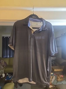 Hawke & Co Pro Black/blue/gray Size Large Golf Shirt - Picture 1 of 8