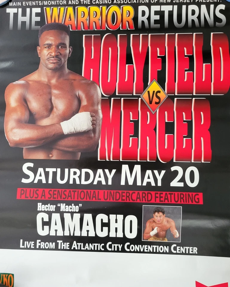 Evander Holyfield vs Ray Mercer Hector Camacho undercard official fight poster - Image 1 of 1