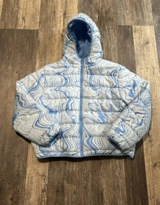 Chaqueta acolchada con capucha azul Wild Fable para mujer talla mediana Foto 1 de 4