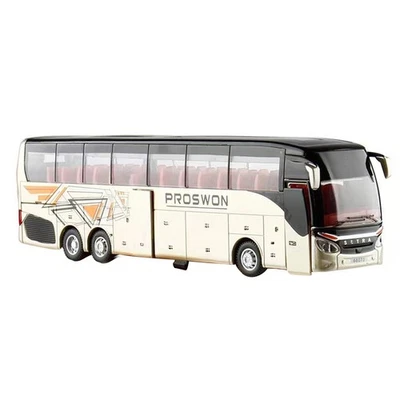 1:32 Pull Back Single Layer Sightseeing Bus Model Vehicle Toy Gift Sound&Light C - Image 1 of 4
