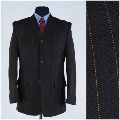 Mens Striped Dark Brown Sport Coat 40R US Size CLOCKHOUSE Blazer Jacket - Image 1 of 4