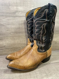 Stivali da cowboy western Tony Lama in pelle marrone da uomo taglia 10 D - Foto 1 di 14