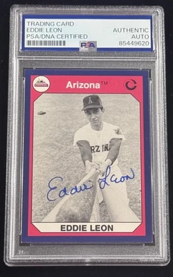 Eddie Leon "Arizona Wildcats Baseball Legend" Signed Rookie Card Autographed PSA - Image 1 of 2