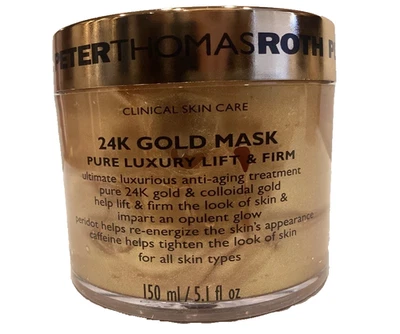 Máscara Peter Thomas Roth Oro 24K Pure Luxury Lift & Firm ~ 5.1 oz / 150 ml ~ Nueva sin caja Foto 1 de 2