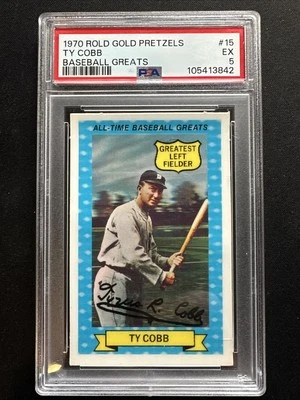 Ty Cobb 1970 Rold Gold Pretzels #15 PSA 5 - Image 1 of 2