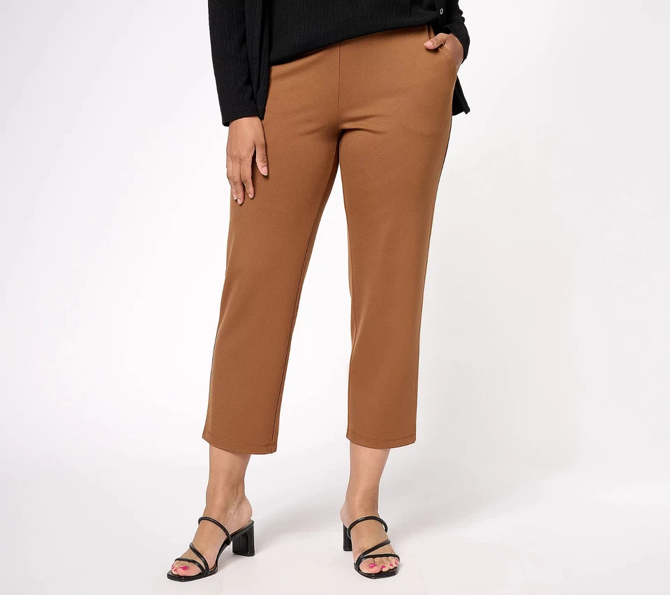 #1379 Susan Graver Modern Essentials Reg Supreme Knit Stovepipe Pants Size L - Image 1 of 1