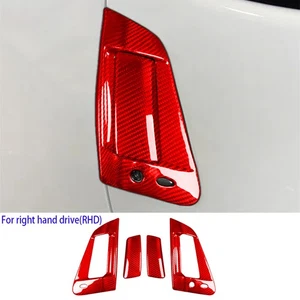 Red Carbon Fiber For Nissan 370Z Z34 2009-21 RHD Exterior Door Handle Bowl Cover - Picture 1 of 9