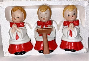 Vintage HOMCO Christmas Choir Boys Singing Carolers Kids Set of 3 #5550 - Picture 1 of 11