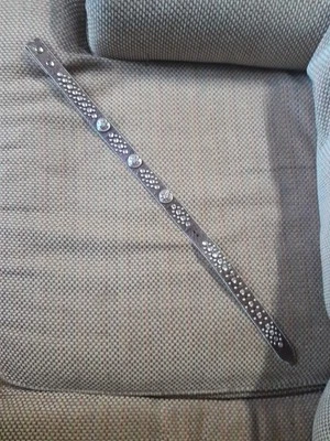 Cinturón Western Nocona MARRÓN Cuero Concho Medallón Estrás Corazón Sin Hebilla Foto 1 de 4