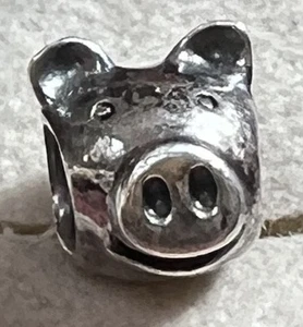 Genuine Sterling Silver Pigs Head Pandora Charm, Pan ALE"No Box" - Picture 1 of 12