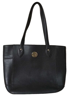 Bolso de hombro de mano Anne Klein vegano imitación cocodrilos forro de lunares negro Foto 1 de 4