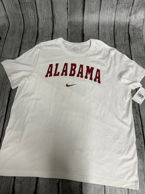 NUEVO CON ETIQUETAS Para hombres Nike Alabama Carmesí Marea Algodón Camiseta 2XL Blanca SS XXL Foto 1 de 4