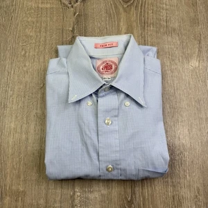 J.Press Button Up Dress Shirt Check Plaid Preppy Men’s Size 15.5-34 Trim Fit - Picture 1 of 12