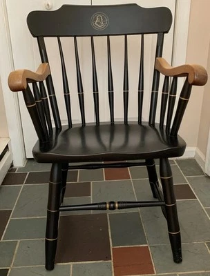 Sillón colonial vintage de madera MORAVIAN COLLEGE - S. Bent & Bros - negro, dorado Foto 1 de 4