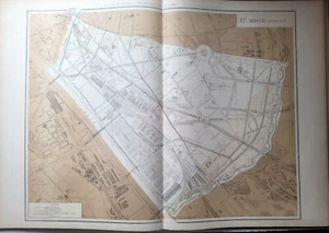 Paris 12 ème - Préfet POUBELLE Très Rare Plan de 1885 - 1/5000 (66,5 x 95,5 cm) - Picture 1 of 5