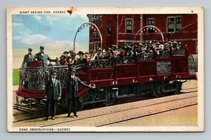 Site Seeing Car Quebec Char Observatoire Vintage postcard unposted Trolly Train - Picture 1 of 2