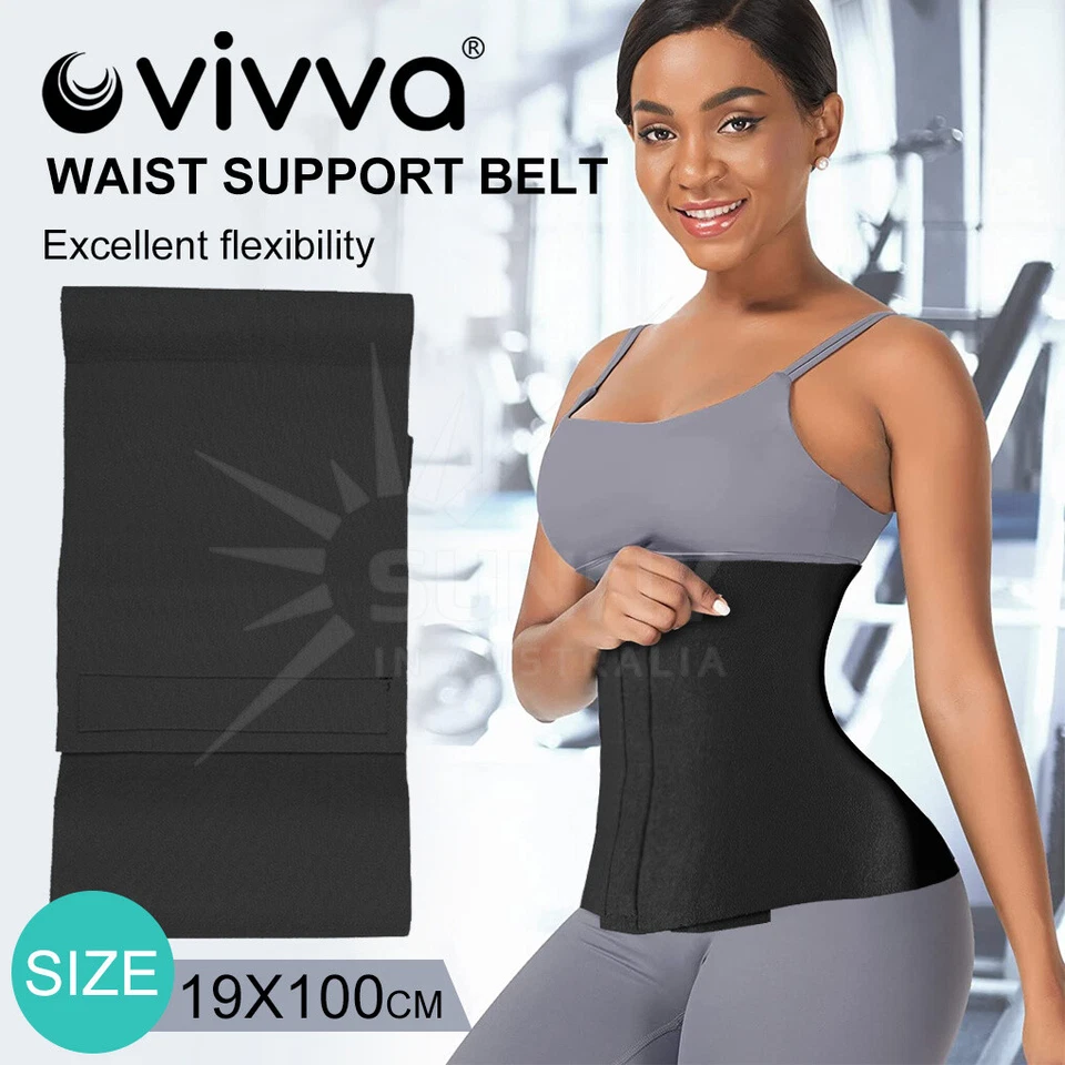 Women Men Waist Trainer Trimmer Sweat Belt Shaper Wrap Tummy Stomach Weight Loss - image 1 of 4