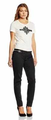 Versace Jeans Pantalón Mujer Negro W30in - Slim Fit, tiro bajo, hecho en Italia Foto 1 de 4