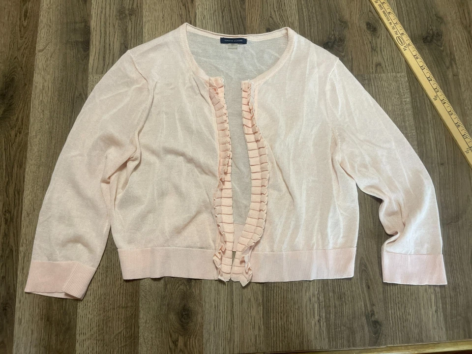 Suéter Tommy Hilfiger, Para Mujer Talla Mediana, Cárdigan Abierto, Manga 3/4 Foto 1 de 4