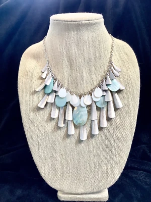 Gargantilla TALBOTS Cha-Cha Collar Concha Cadena de Metal Diseñador Joyería Playa Crucero Foto 1 de 4