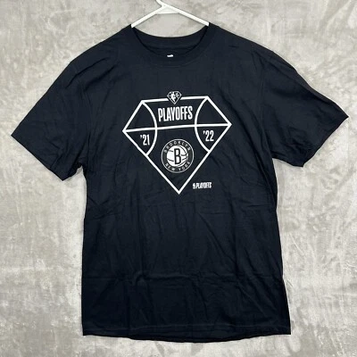 Brooklyn Nets Fanatics Branded 2022 NBA Playoffs Diamond Tip Off T-Shirt, Black - Image 1 of 3