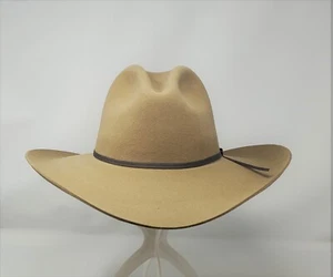 STETSON JOHN WAYNE SIZE 6 7/8 BLACK GUS STYLE PEACEMAKER 4X WOOL COWBOY HAT - Picture 1 of 4