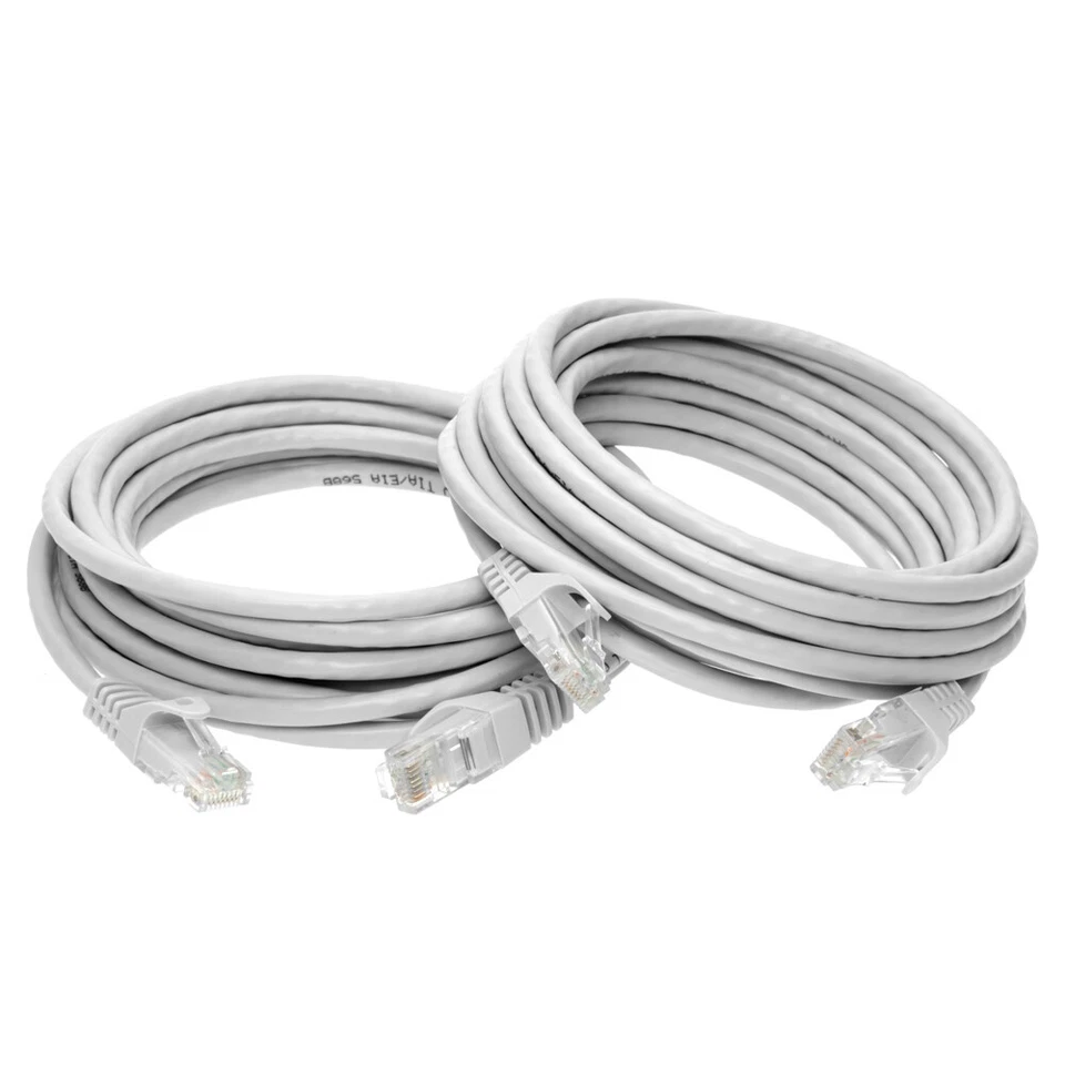 CAT6 Ethernet Patch Cord RJ45 LAN Network Cable Gray 1.5FT- 20FT Multi-Pack LOT - Image 1 of 4
