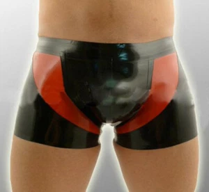 Latex Gummi Rubber Schwarz&rot Hose Beiläufig Shorts S-XXL - Picture 1 of 2