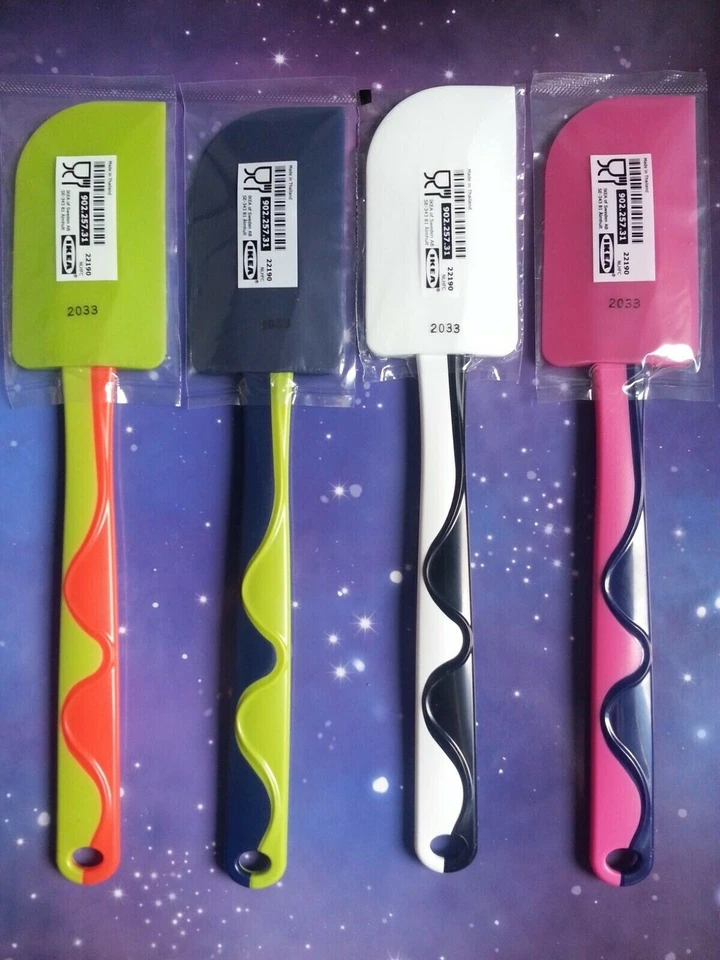 Espátula de goma de silicio IKEA GUBBRORA para pasteles mezcla 4 colores 25 cm de largo nueva Foto 1 de 1
