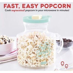 Dash Microwave Popcorn Maker Glass Vegan SOS Free NWB No Oil Healthy 5883