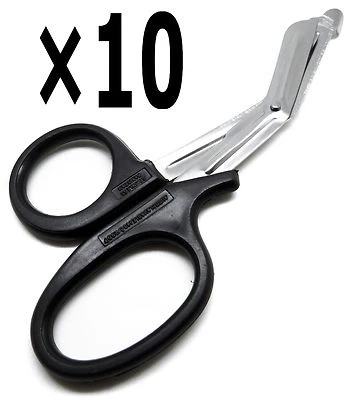 10 Pcs Black Utility Scissors 7.25" Multi-Purpose DIY EMS EMT Shears Instruments - Image 1 of 4