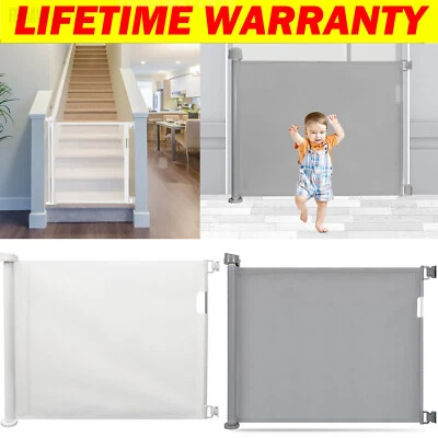 PAWHUT Retractable Pet Dog Gate Safety Guard Folding Baby Toddler Stair Gate Isolation