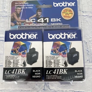 Genuine Brother LC41BK Black Ink Cartridge - 2 Pack (LC41BK2PKS) - New Sealed - Picture 1 of 8