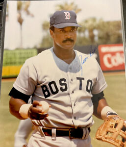 Jim Rice autographed picture Red Sox HOF Met In 1980s Autograph Slightly Faded