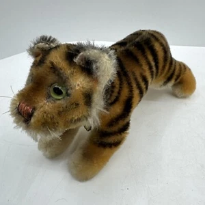 Steiff Tag Bengal Tiger Cub Mohair Plush 1960s Vintage Toy Stuffed Animal cat - Picture 1 of 13