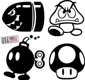 Super Mario Goomba Decal 1up wii nintendo Vinyl Stickers for car truck window - Picture 1 of 3