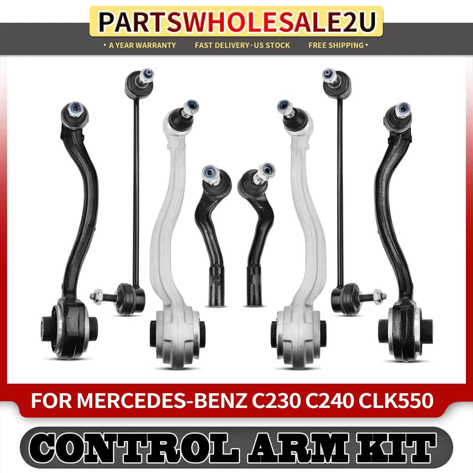 8x Braços de controle dianteiros superiores e inferiores para Mercedes-Benz C230 CLK320 CLK500 C32 AMG - Imagem 1 de 4