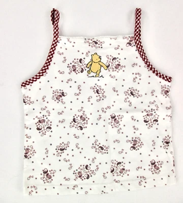 Vintage Y2K Disney Store Winnie The Pooh Girls Tank Top 4/5 White Red Floral New - Image 1 of 4