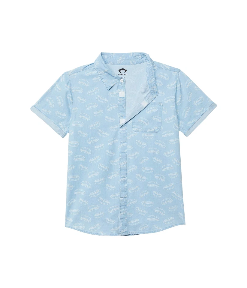 Camisa con botones Appaman para niños con estampado de perritos calientes Chambray Playa (niños pequeños/grandes Foto 1 de 1