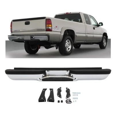 For 1988-2000 Chevy Silverado GMC Sierra C/K 1500 2500 Chrome Steel Rear Bumper Foto 1 de 4
