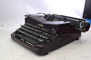 1935 Smith Corona Silent Flat Top Typewriter Maroon NOT TESTED AS PICTURED DENT - Picture 1 of 14