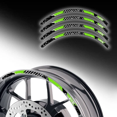 SH06 Green 17 INCH REFLECTIVE RIM STICKER For Kawasaki Ninja 650 19 20 21 22 - Imagem 1 de 4