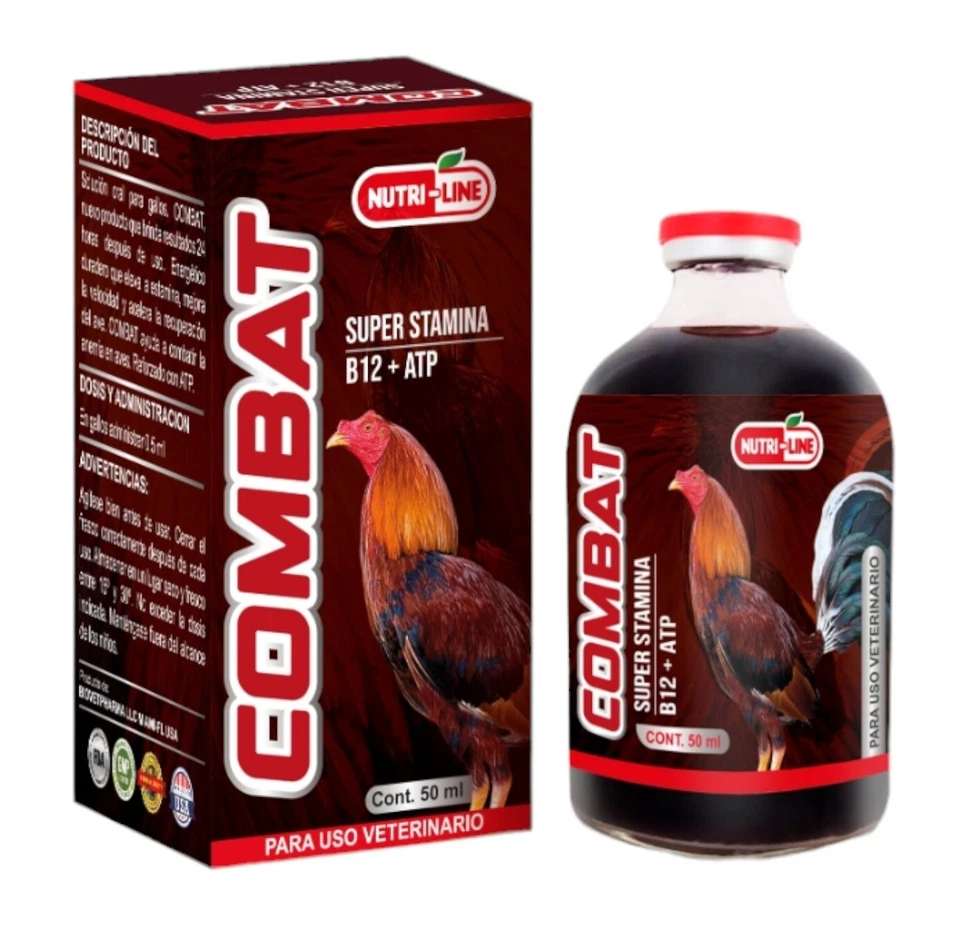 NUTRI-LINE B12-5500 ATP Supplements Booster For Rooster COMBAT 50ml VITAMINA GALLOS, Pollos