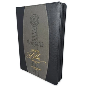 Biblia Espada con Cierre Letra Super Gigante 19 puntos RV1960 gris con indice - Picture 1 of 4