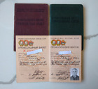 USSR Trade Union ticket Lot 3x Soviet Document communist certificate ID card Jew