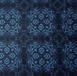 Neruda Bay BTY WinterPrint Blend Fabrics Glyph Blue Navy Indigo Digital Print - Picture 1 of 3