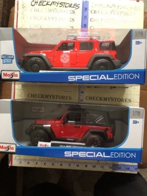 2 Maisto 1:18 Scale JEEP WRANGLER,RESCUE CONCEPT TACTICAL,2014 WRANGLER - Image 1 of 4