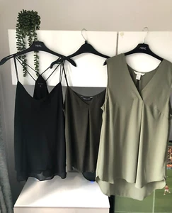 PRELOVED X 3 LADIES SUMMER BLOUSES UK 16 EU 44 NEW LOOK H&M DOROTHY PERKINS - Picture 1 of 7